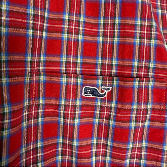 Vineyard Vines Classic Fit Tucker Cotton Men's Red Plaid Shirt Size Small - Picture 4 of 6